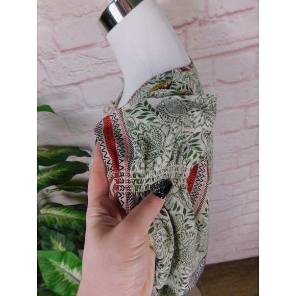 DR2 Boho Peasant Blouse Vintage Style Crochet Floral Print Top M - Picture 6 of 12